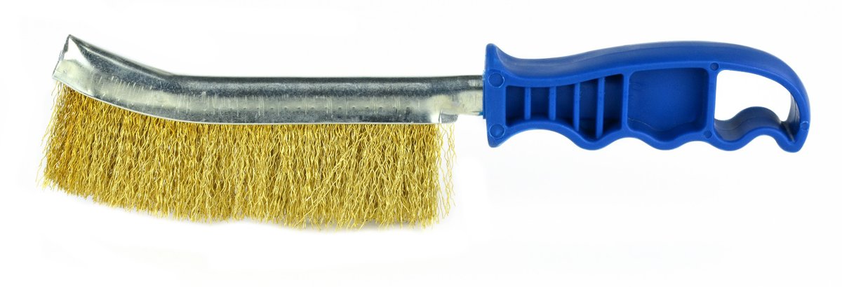Metalen borstel - Messing/koper staal - Kunststof handvat